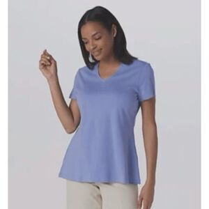 Isaac Mizrahi Live! Womens 4X Swing Top Blue Iris Pima Cotton Silky Knit NWT